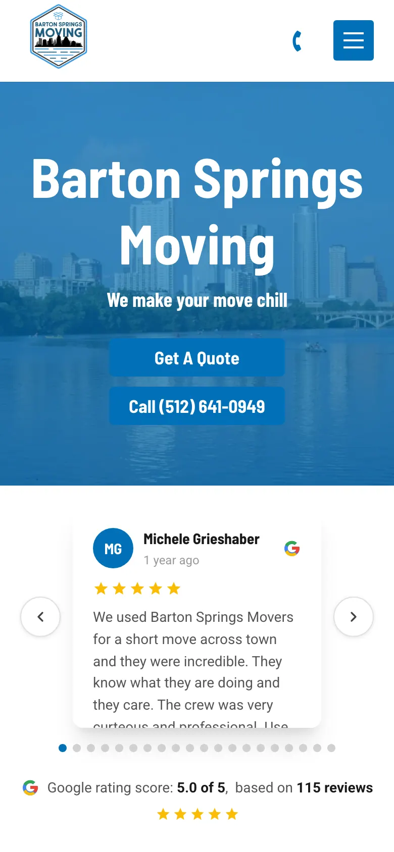 bartonspringsmoving.com on iPhone