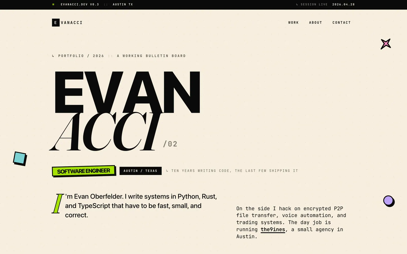 evanacci.dev desktop